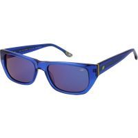 Blaue rechteckige Vollrand-Sonnenbrille