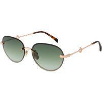 Randlose ovale Sonnenbrille mit goldenem Rahmen