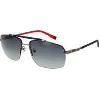 Rechteckige Gunmetal Sonnenbrille mit grauem Farbverlauf