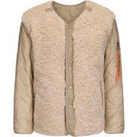 Wendbare Steppjacke mit Sherpa-Fleece und Knöpfen