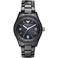 Elegante schwarze Keramik Damenuhr