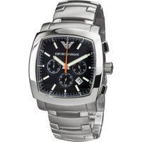Quadratische schwarze Chronographenuhr Silber