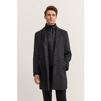 Herren Mantel mit Glencheck-Karo und Wollmischung