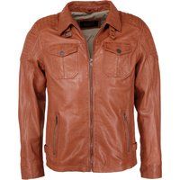 Herren Trucker Jacke aus braunem Leder