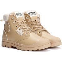 Palladium Pampa HI Snow Warm Leder Damen Beigefarbene Stiefel