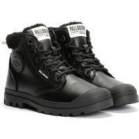 Palladium Pampa HI Snow Warm Leder Damen Schwarze Stiefel