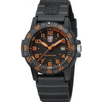 Herren Sea Turtle Schwarze Orange Uhr