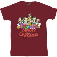 Disney - "Mickey Mouse and Friends" T-Shirt für Herren (Burgunderrot)