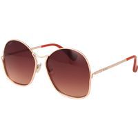 Übergroße runde Sonnenbrille in Roségold
