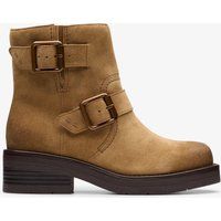Wildleder-Stiefelette mit Schnallenakzent