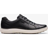 Schwarze Leder-Schnürsneaker für Alltag