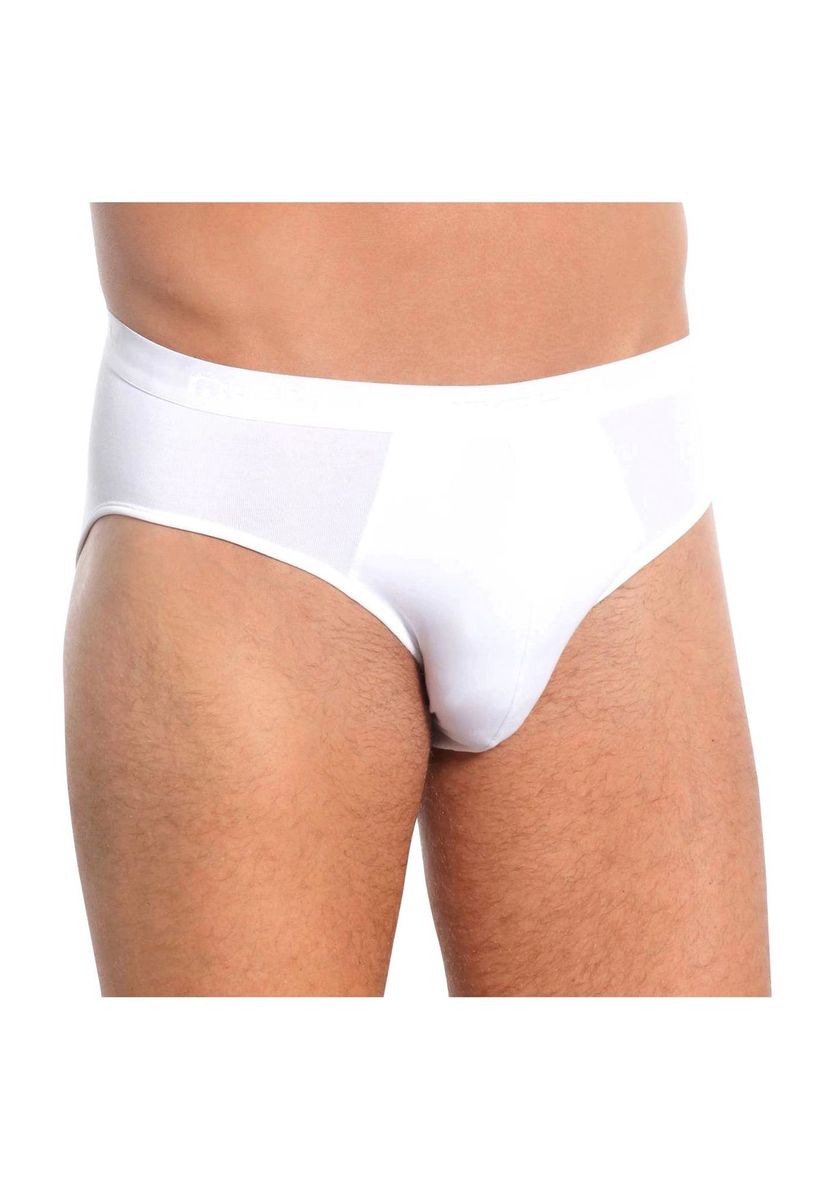 Klassischer, einfarbiger Herren-Slip in Weiß