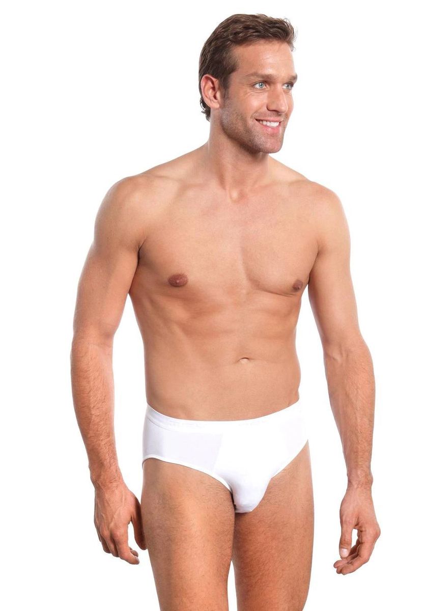 Klassischer, einfarbiger Herren-Slip in Weiß