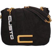 Schwarze gesteppte Schultertasche mit Kette
