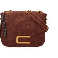 Schwarze gesteppte Schultertasche mit Kette