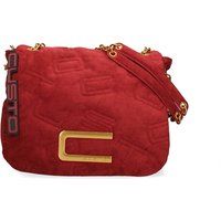 Schwarze gesteppte Schultertasche mit Kette
