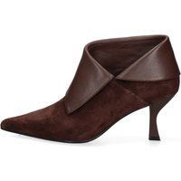 Braune Wildleder-Stiefeletten mit Absatz