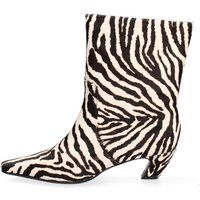 Leder-Stiefelette mit Animal-Print