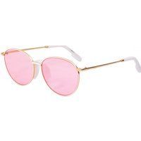 Ovale Sonnenbrille mit pinkfarbenen Gläsern
