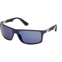 Rechteckige blaue Sonnenbrille