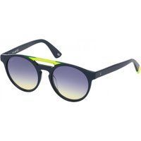 Runde Sonnenbrille mit gelbem Akzent