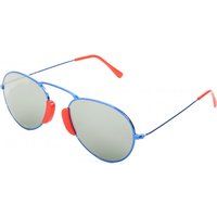 Blaue Pilotenbrille mit roten Akzenten
