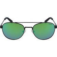 Runde Sonnenbrille mit grün verspiegelten Gläsern
