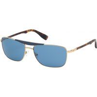 Sonnenbrille mit blauem Glas und Metallrahmen