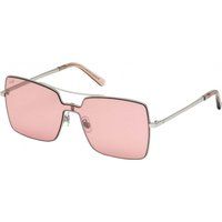 Rechteckige Sonnenbrille mit silbernem Rahmen