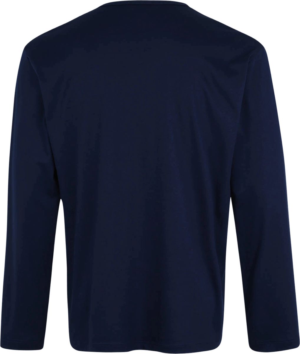 Bequemes Langarm-Lounge-Shirt mit V-Ausschnitt