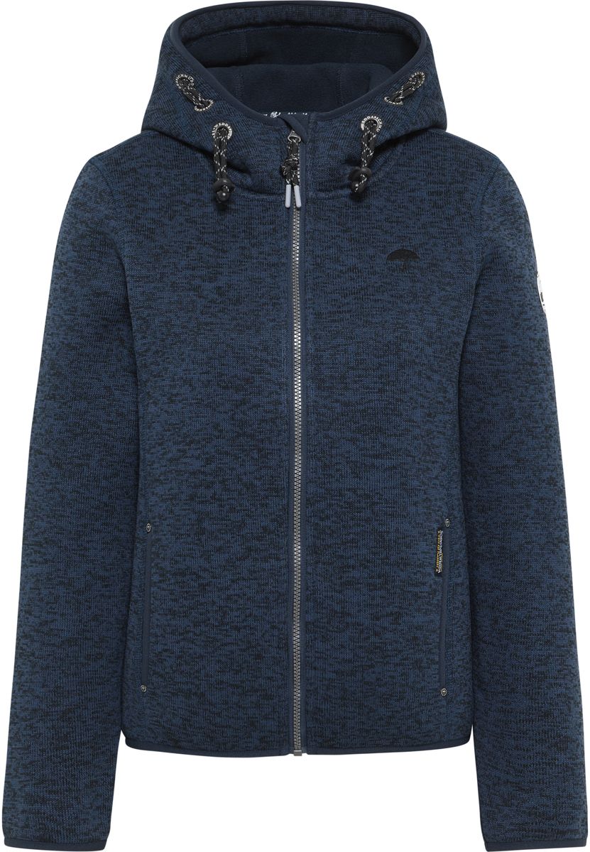 Schmuddelwedda Strickfleecejacke Damen Marine Melange Marine