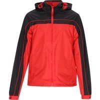 Zweifarbige Sportjacke mit Kapuze