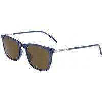 Quadratische Sonnenbrille mit blauem Rahmen