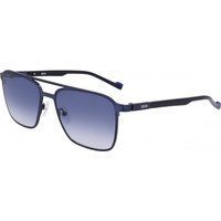 Eckige Pilotenbrille mit blauen Gläsern