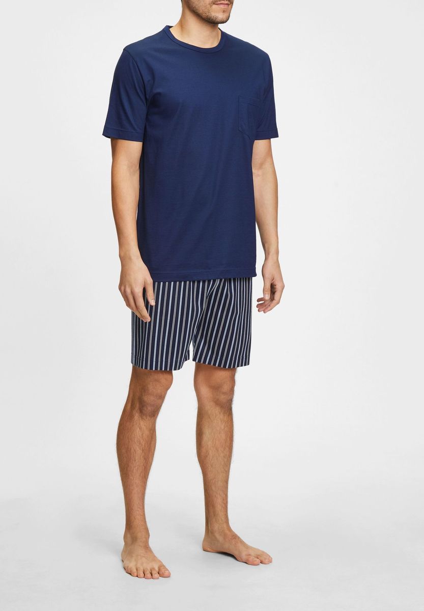 Gestreiftes Kurzes Schlafanzug Set