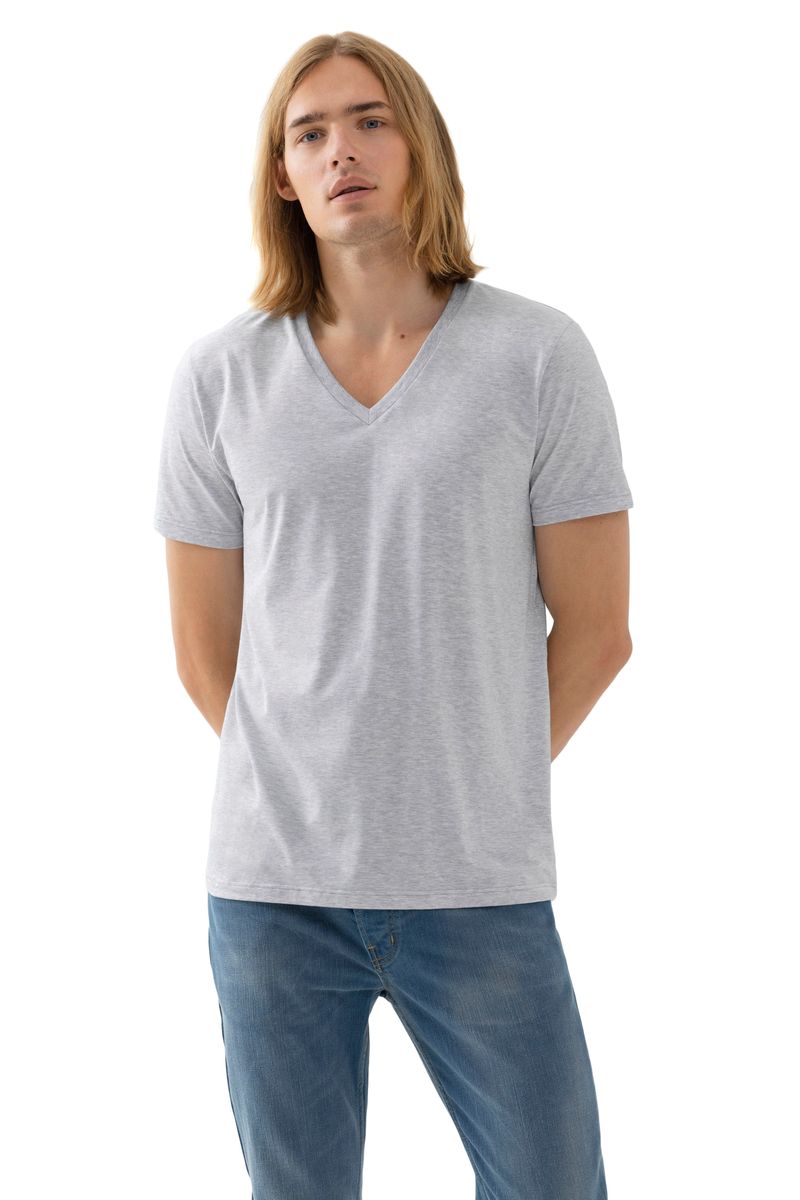 Klassisches V-Ausschnitt Baumwoll-T-Shirt