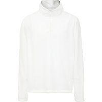 Herren Weiss Fleece-Pullover mit Halbreissverschluss