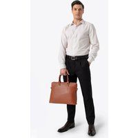 Cognacbraune Laptoptasche aus Kunstleder
