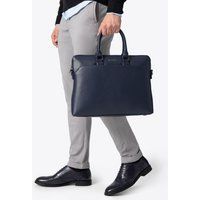 Marineblaue 16-Zoll Laptoptasche aus Kunstleder