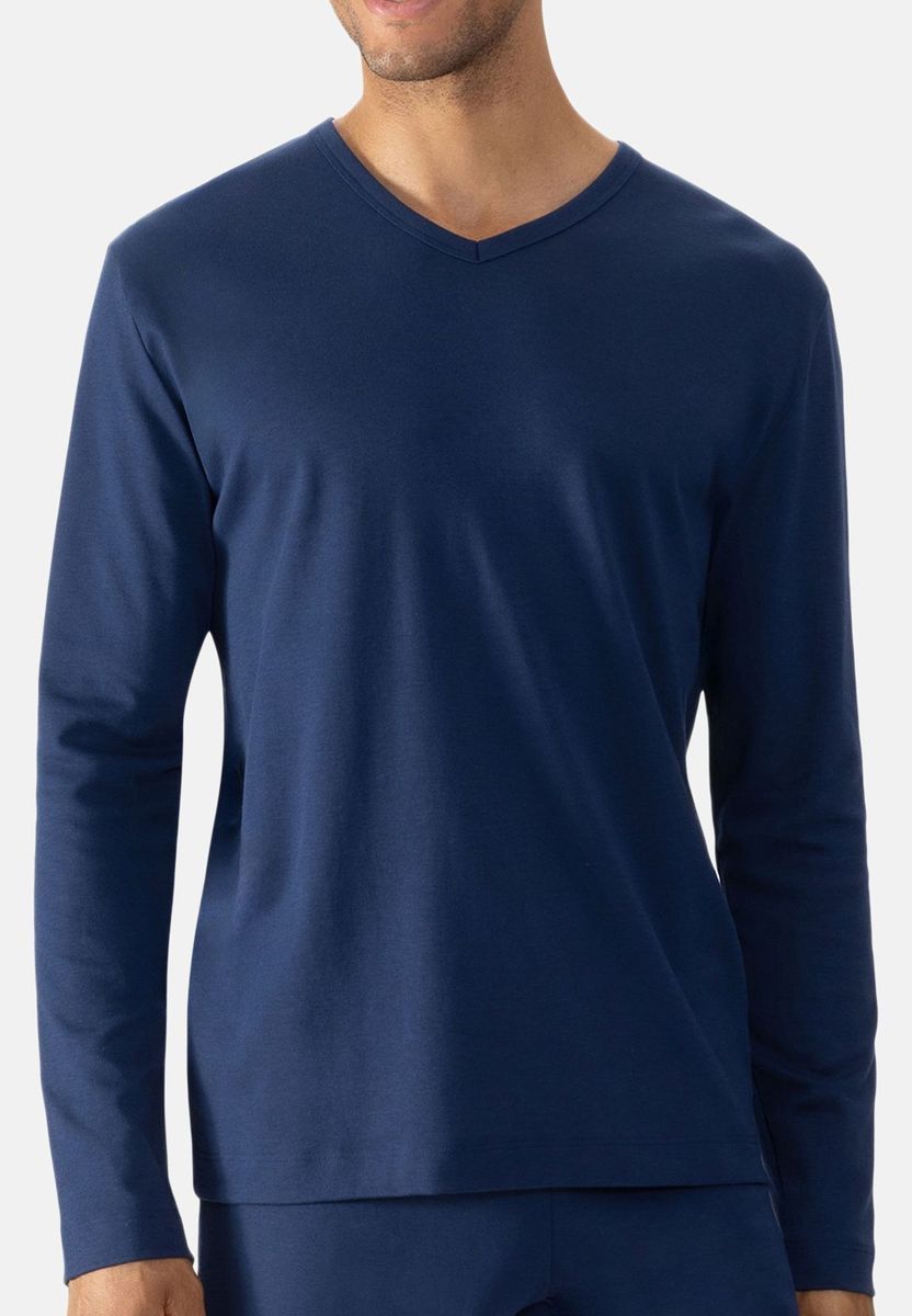 Herren Langarm V-Ausschnitt T-Shirt