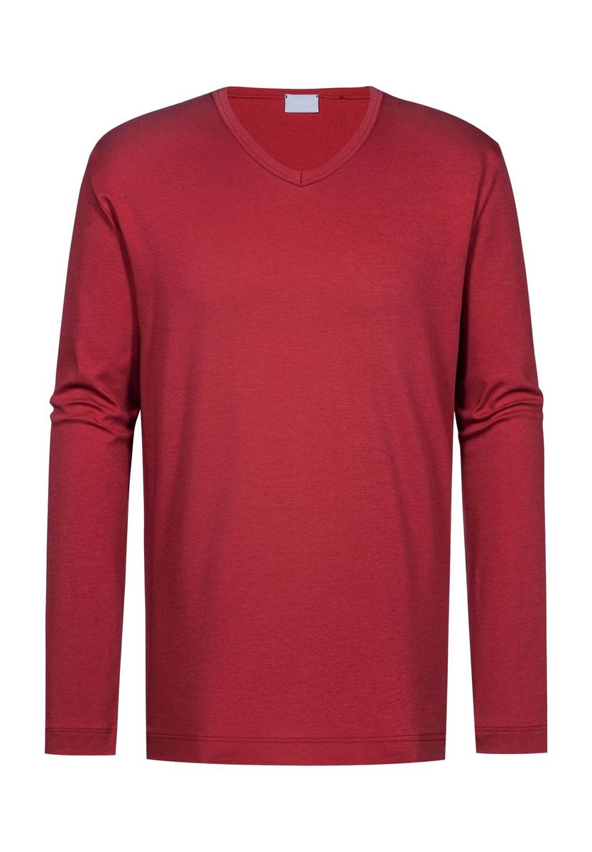 Herren V-Ausschnitt Baumwoll Langarmshirt