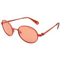 Orangefarbene ovale Metall Sonnenbrille