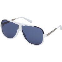 Weiße Rechteckige Rahmen Sonnenbrille