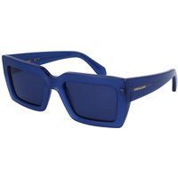 Blaue rechteckige Acetat-Sonnenbrille