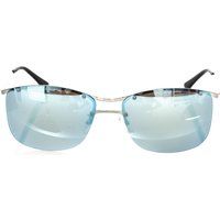 Randlose rechteckige Sonnenbrille mit blauen Gläsern