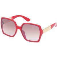 Rote übergroße, eckige Sonnenbrille