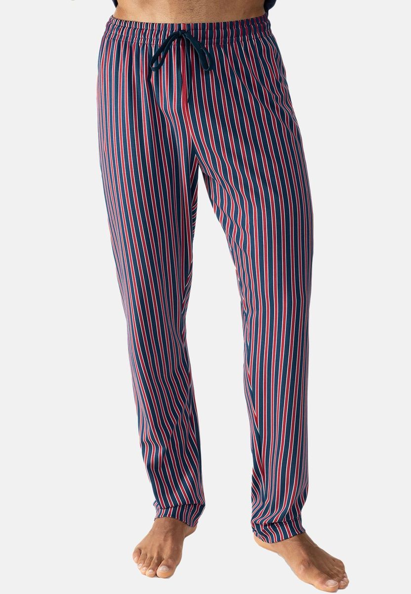 Gestreifte Baumwoll-Loungewear-Hose mit Kordelzug