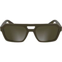 Quadratische Pilotenbrille mit braunen Gläsern
