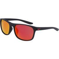 Elegante, rechteckige Sonnenbrille mit roter Linse