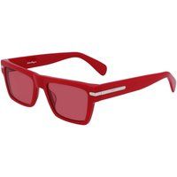 Rote rechteckige Acetat-Sonnenbrille